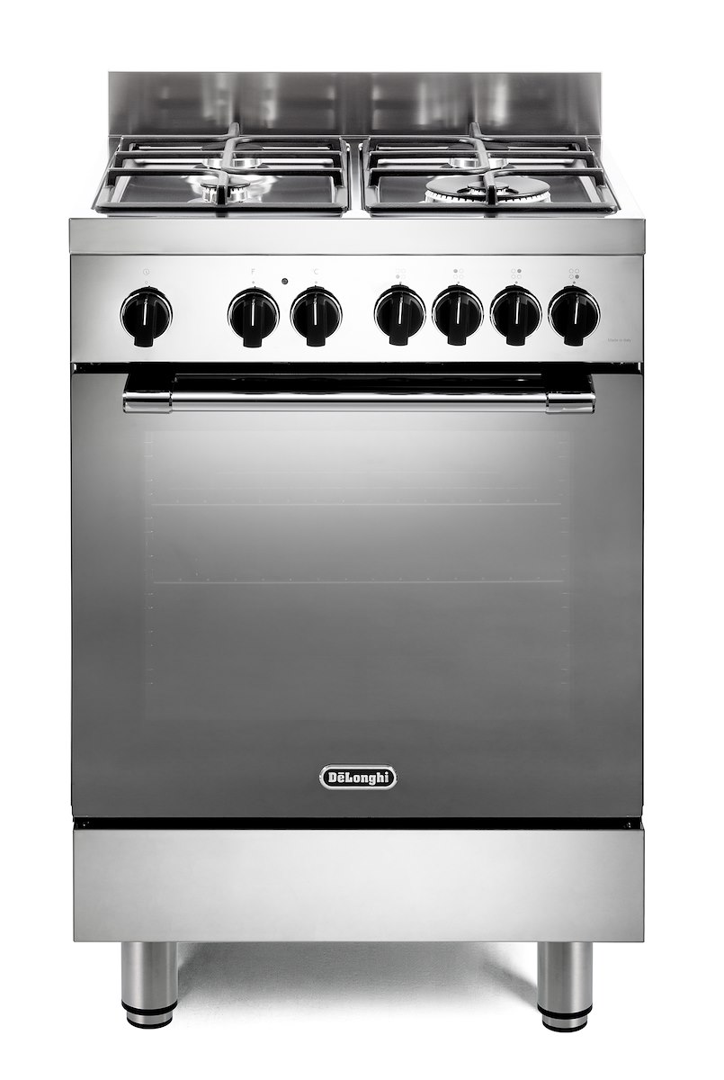DE LONGHI GEMMA66ML Cucina 60cm 4F Gas Ghisa Forno Elettrico Multifunzione Inox