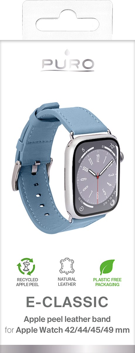 PURO PUAW44ECLASSICLBLUE Cinturino Apple Watch 44mm Ecopelle Blu - immagine 4
