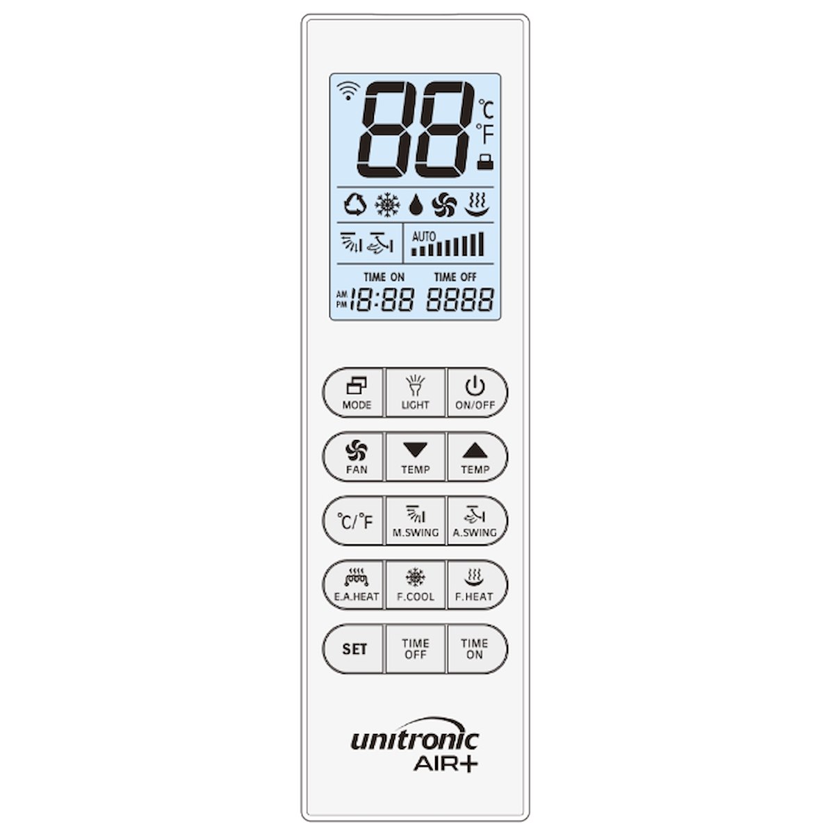 UNITRONIC JL42532UNI Telecomando universale climatizzatore retroilluminato