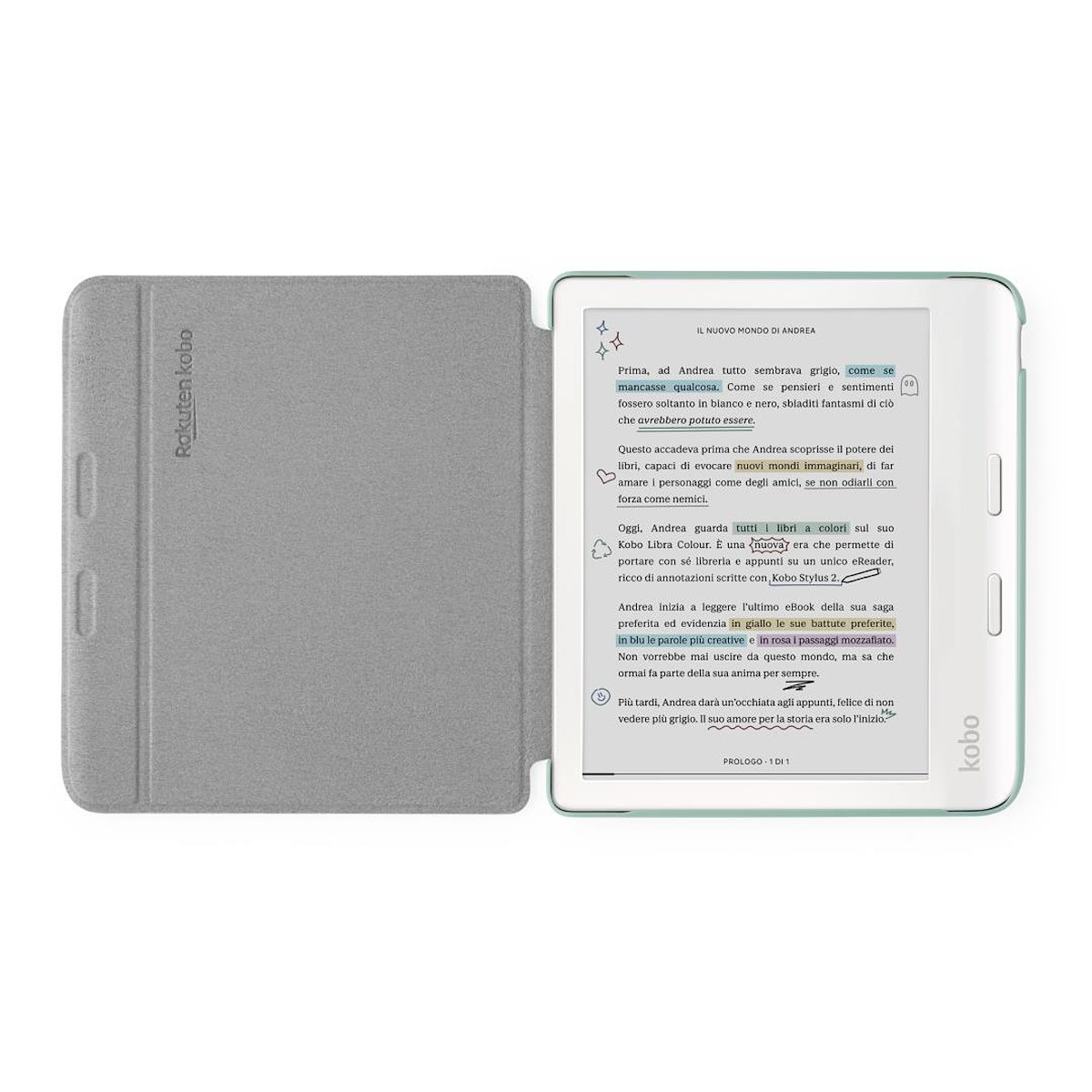 KOBO N428ACGROPU Cover Sleep Basic per Libra Colour Garden Green - immagine 2