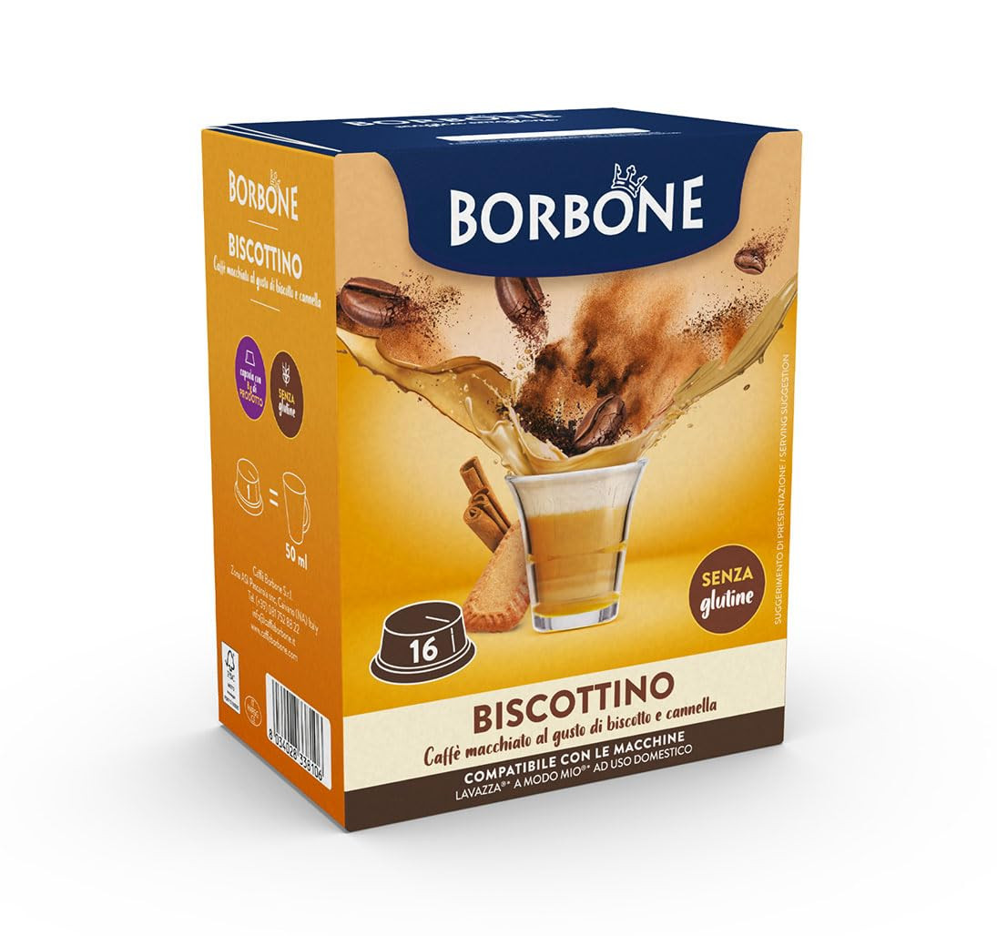 Caffe Borbone Biscottino Confezione 16 Capsule Compatibile A Modo Mio