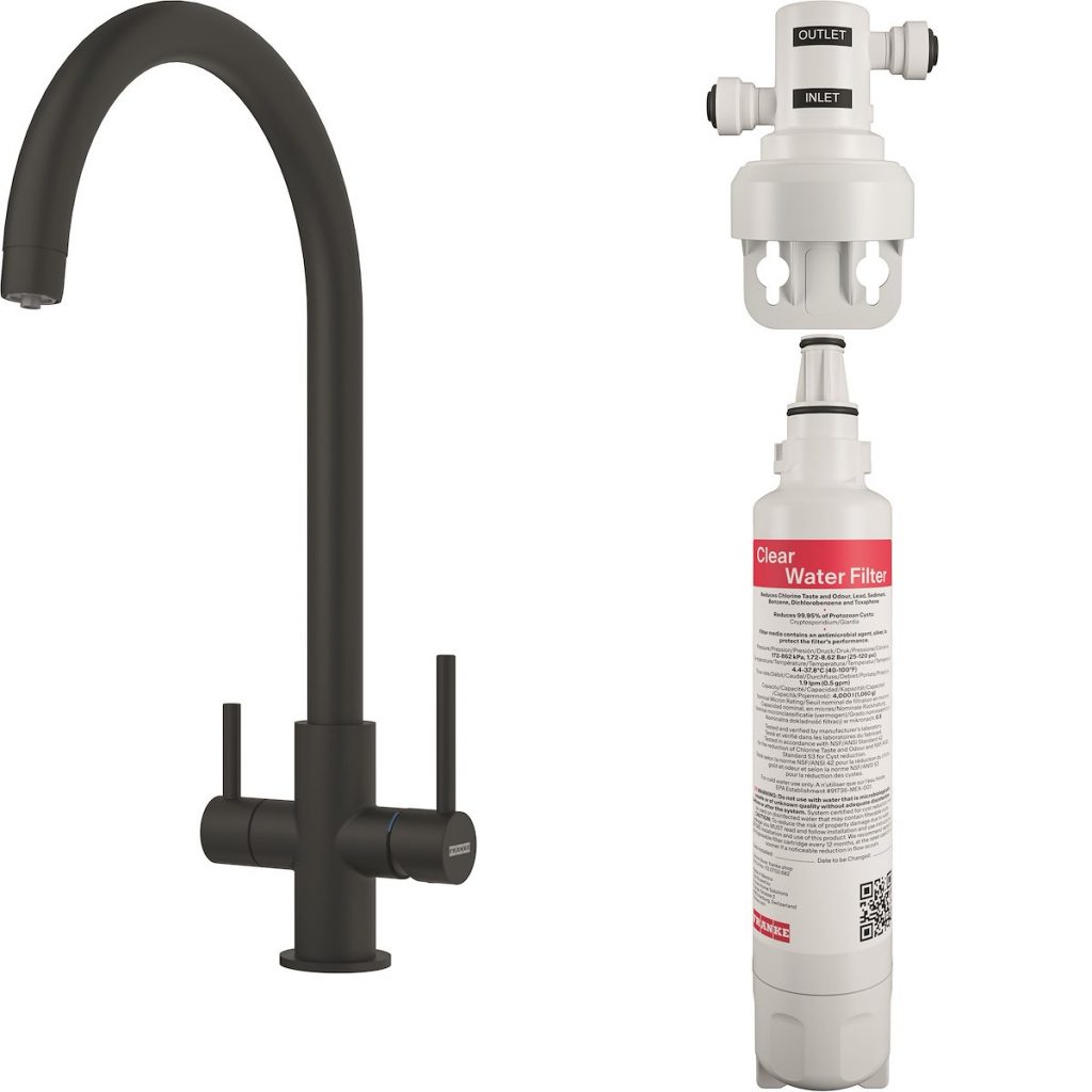 FRANKE 1600702681 Miscelatore Filtrante Lina Clear Water Nero Opaco