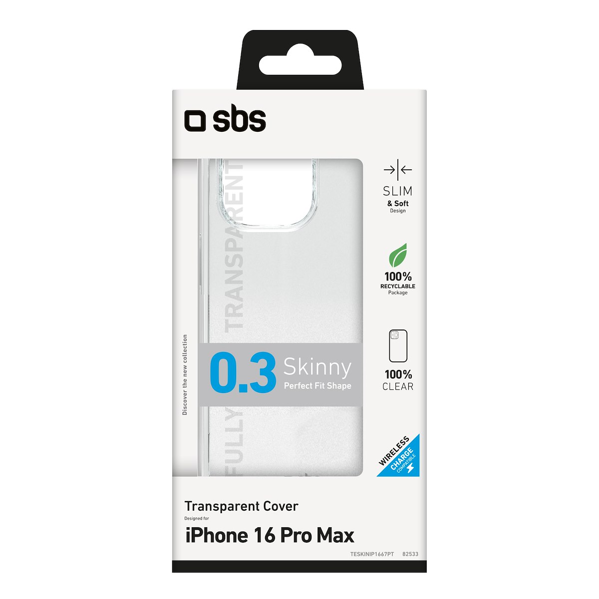 SBS TESKINIP1667PT Cover Skinny Trasparente per iPhone 16 Pro Max - immagine 3