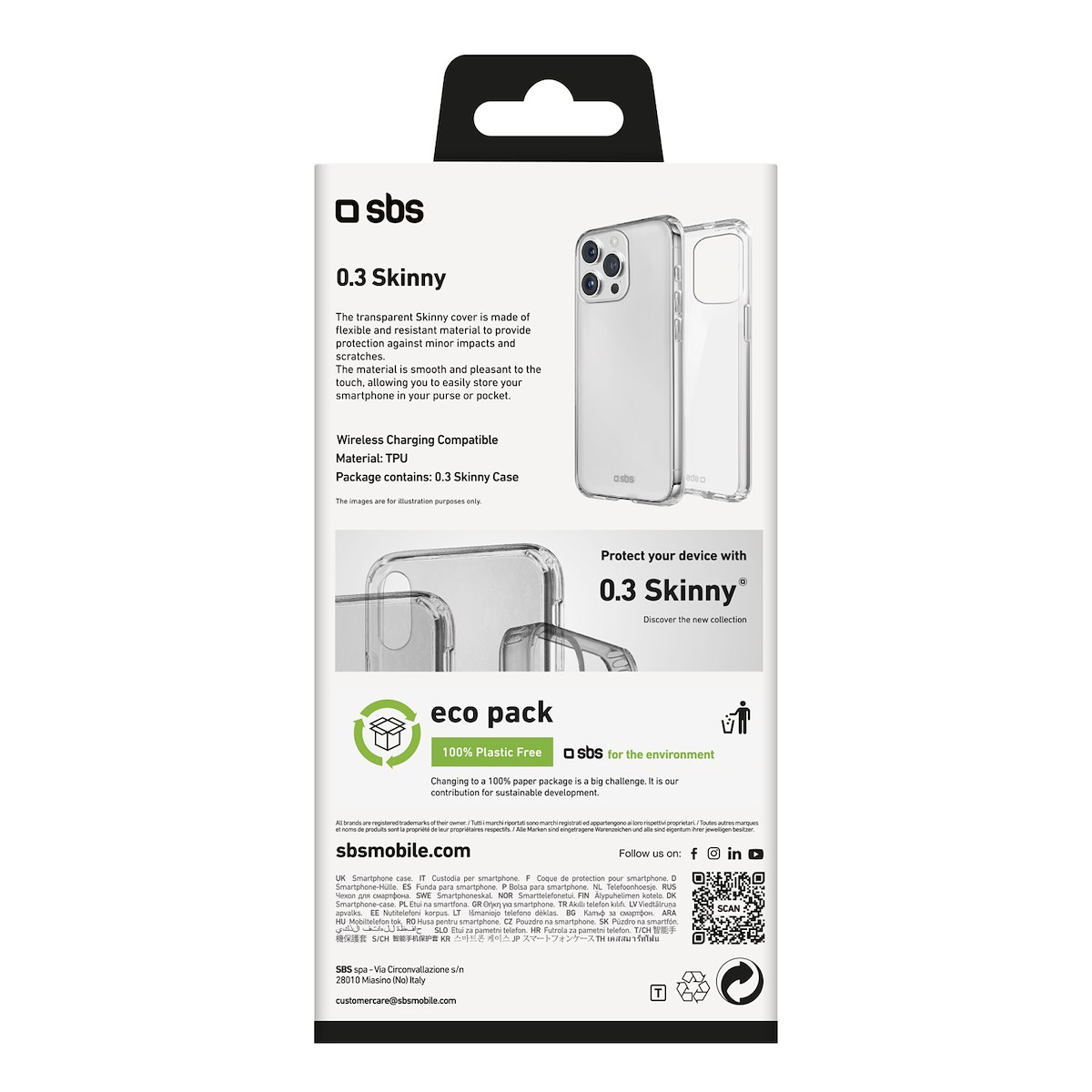 SBS TESKINIP1667PT Cover Skinny Trasparente per iPhone 16 Pro Max - immagine 4