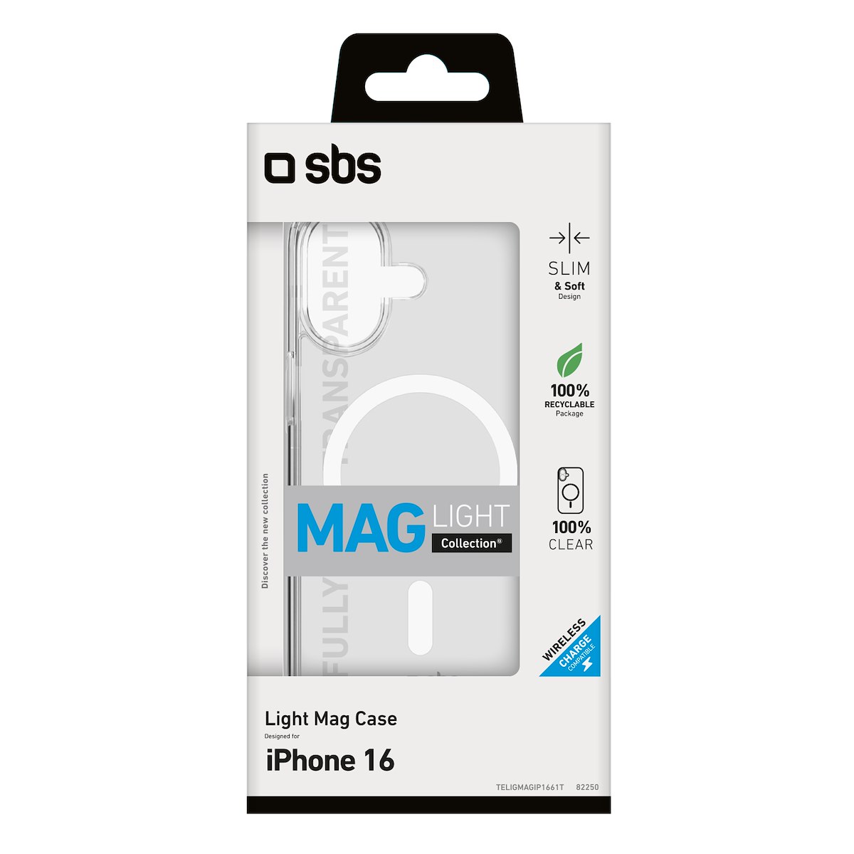 SBS TELIGMAGIP1661T Cover Light Mag per iPhone 16, trasparente - immagine 3