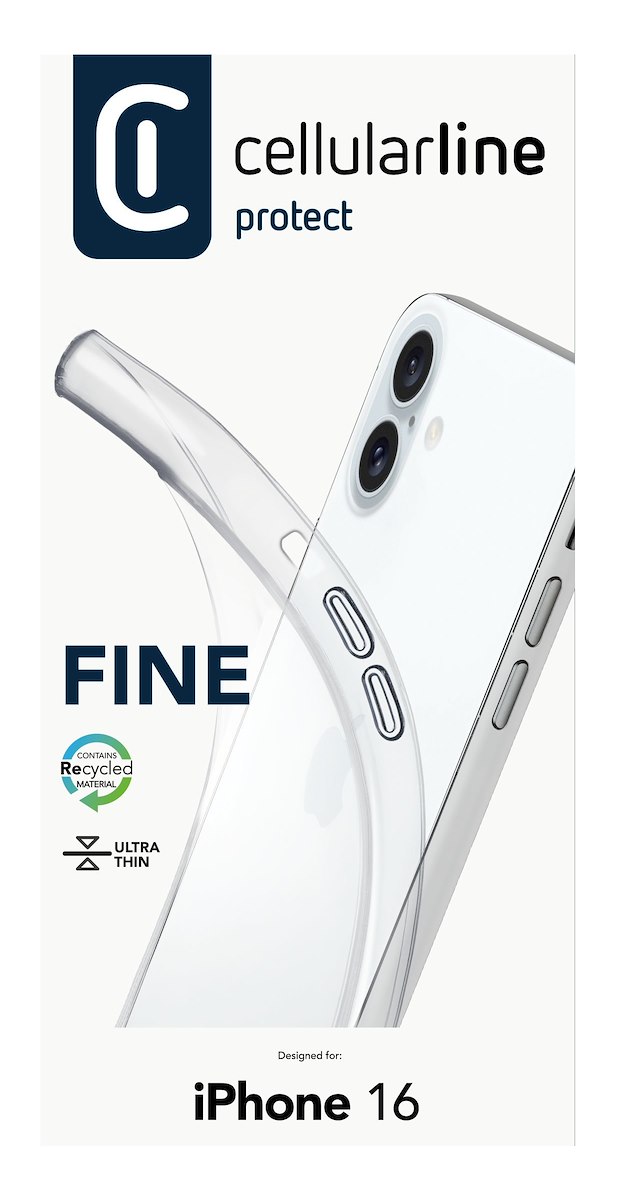CELLULAR LINE FINECIPH16T Custodia Fine per iPhone 16, Trasparente - immagine 2