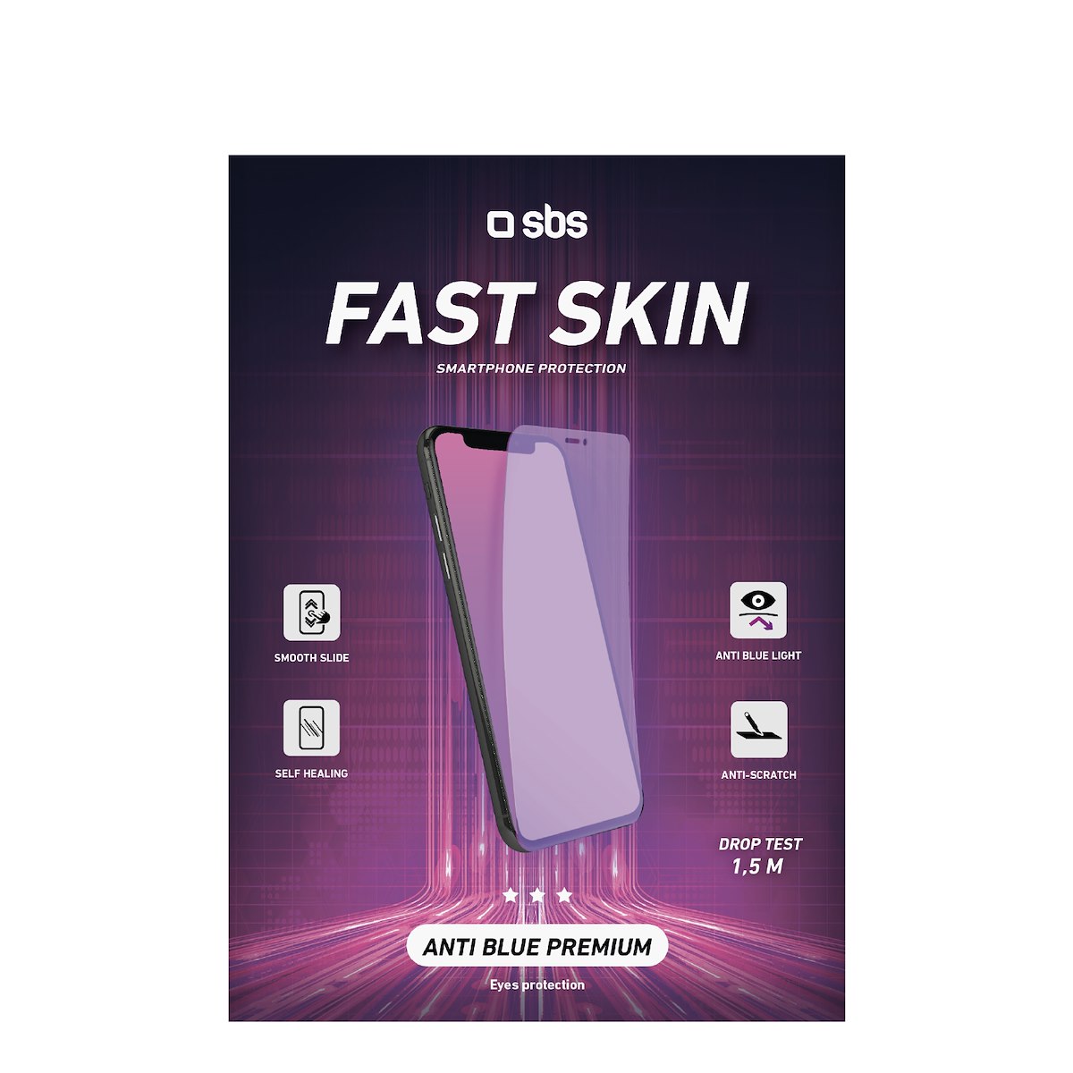 SBS TEFSTSKINSHEETABPR Pellicola Protettiva Fast Skin Anti-Blue Light Premium - immagine 2