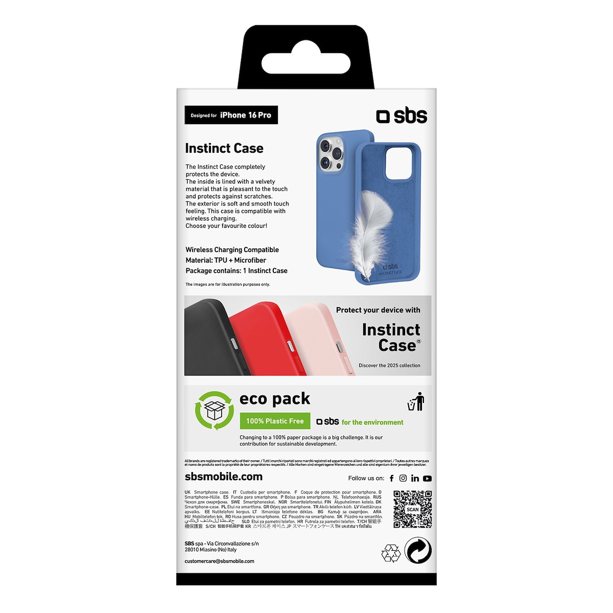 SBS TEINSTIP1661PB Cover Instinct per iPhone 16 Pro, blu - immagine 4