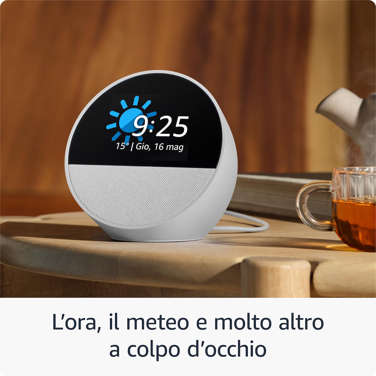 ECHO ECHOSPOT2024BLUE Altoparlante Smart 2.83" con Orologio e Alexa - immagine 3