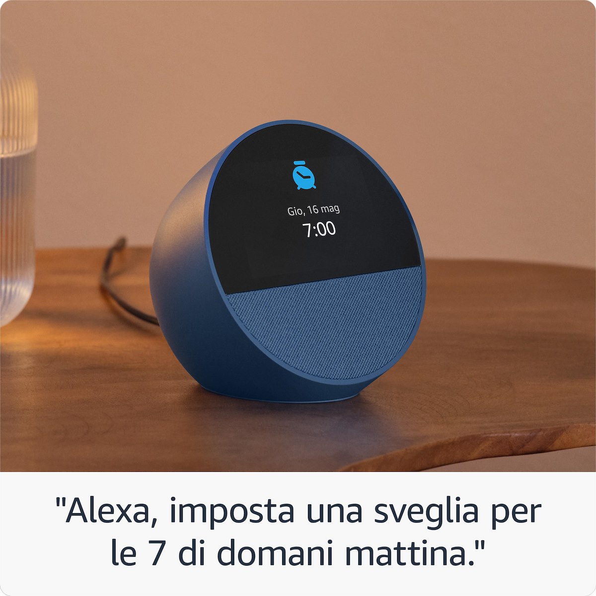ECHO ECHOSPOT2024BLACK Smart, 2.83", con orologio e Alexa - immagine 5