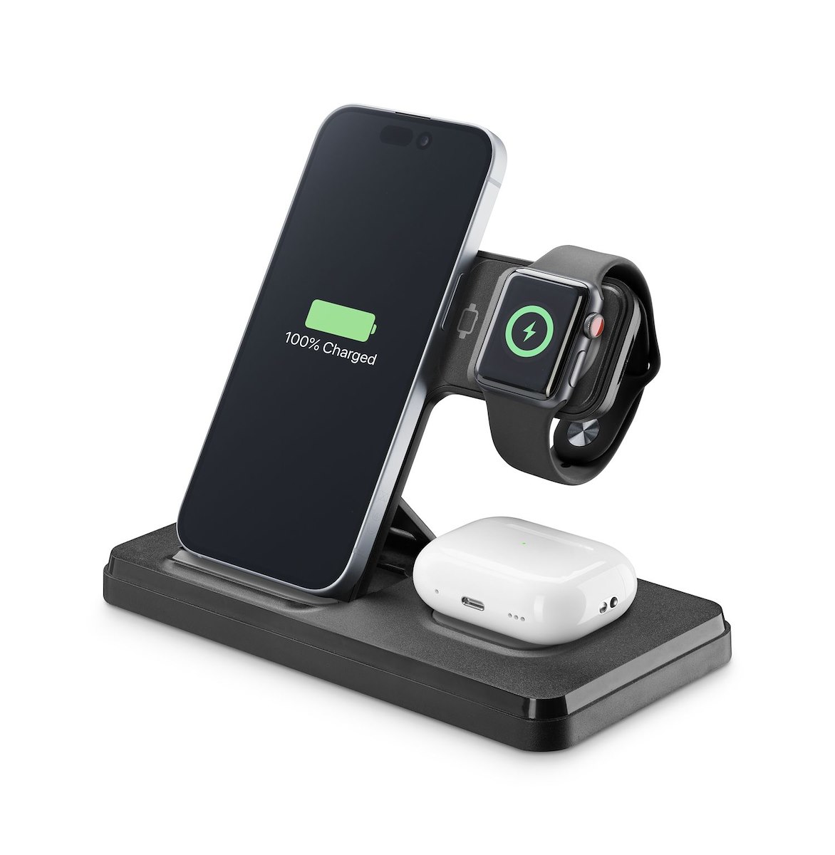 CELLULAR LINE WIRESTAND3IN1FBK Base Ricarica Wireless 15W 3-in-1