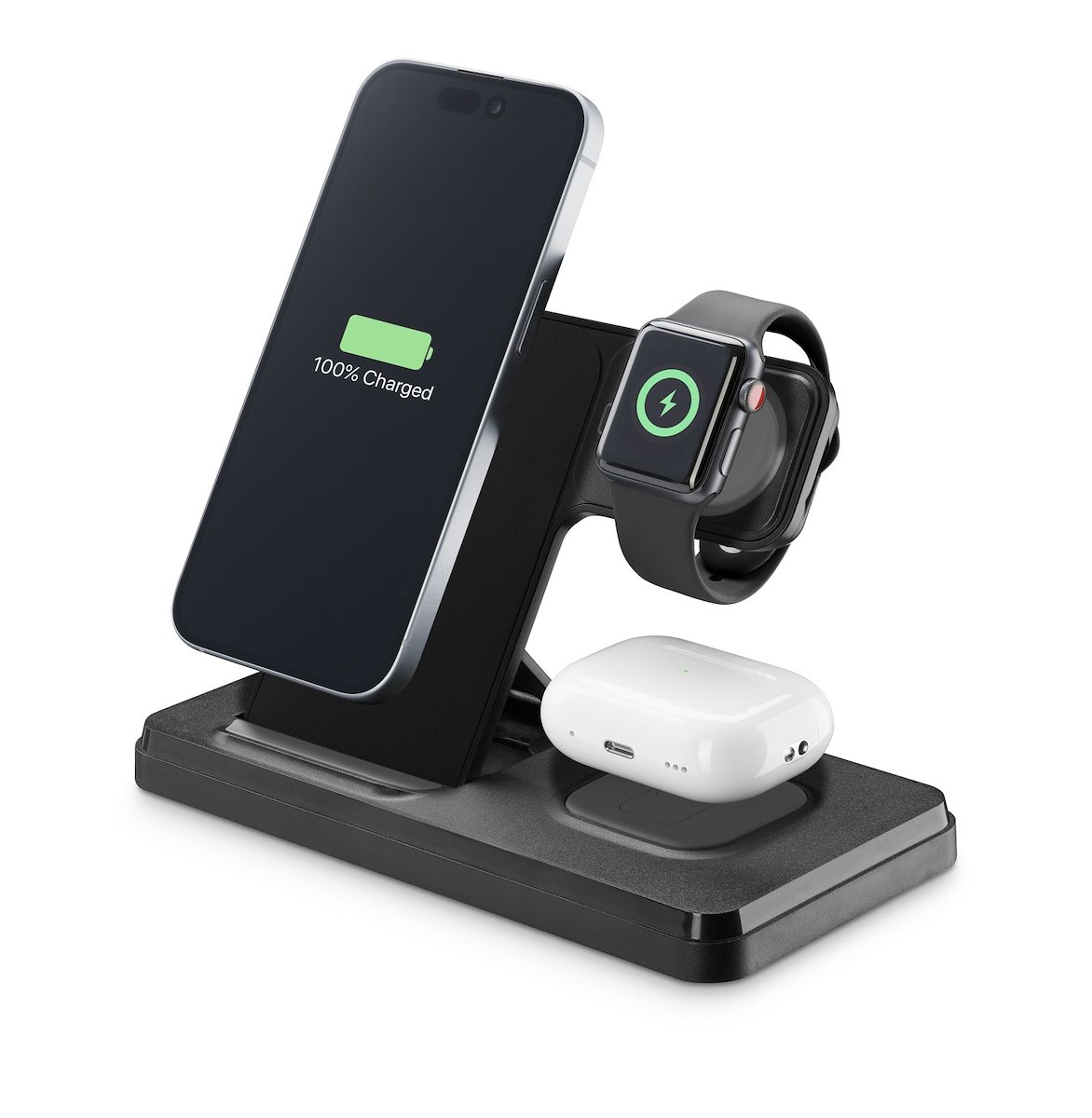 CELLULAR LINE WIRESTAND3IN1FBK Base Ricarica Wireless 15W 3-in-1 - immagine 5