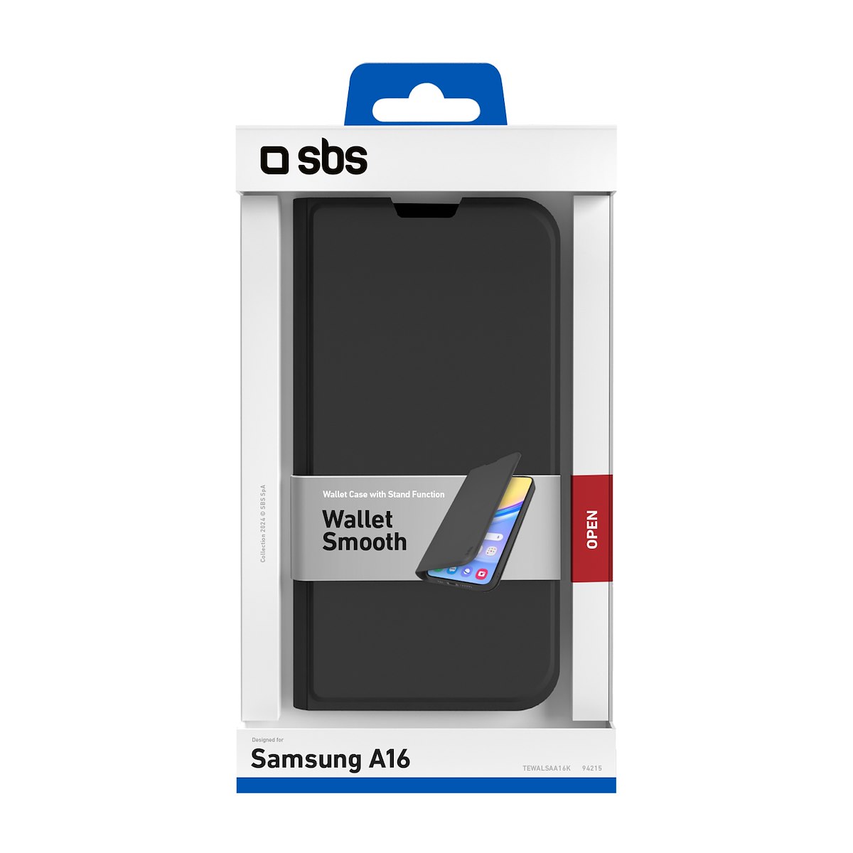 SBS TEWALSAA16K Custodia Wallet Smooth Nera Per Samsung Galaxy A16 - immagine 3