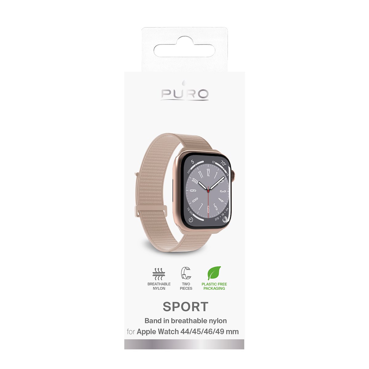PURO PUSPORTAW44BEG Cinturino Sport Apple Watch 42-49mm Nylon Beige - immagine 5