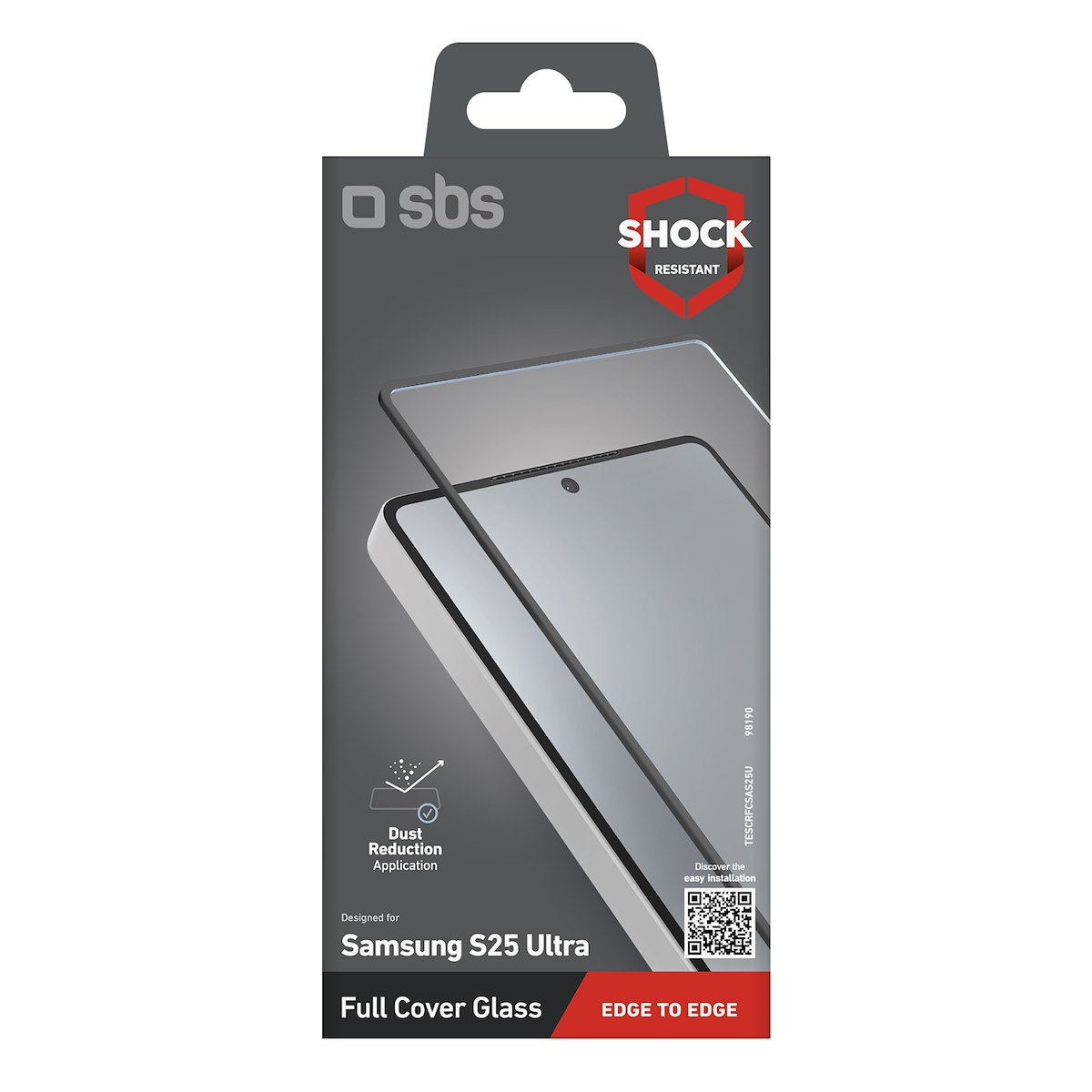 SBS TESCRFCSAS25U Pellicola Vetro Temperato Full Cover per Galaxy S25 Ultra - immagine 2