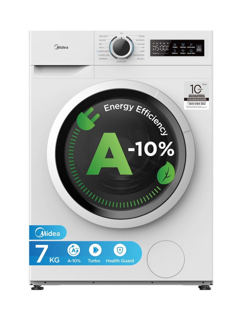 MIDEA MF110W70BA10WIT Lavatrice 7kg 1400giri Vapore Cl.A-10%