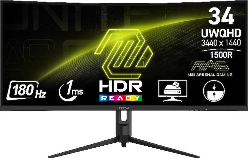 MSI MAG342CQRE2 Monitor Gaming Curvo 34 Pollici UWQHD 21:9 1180Hz 1ms