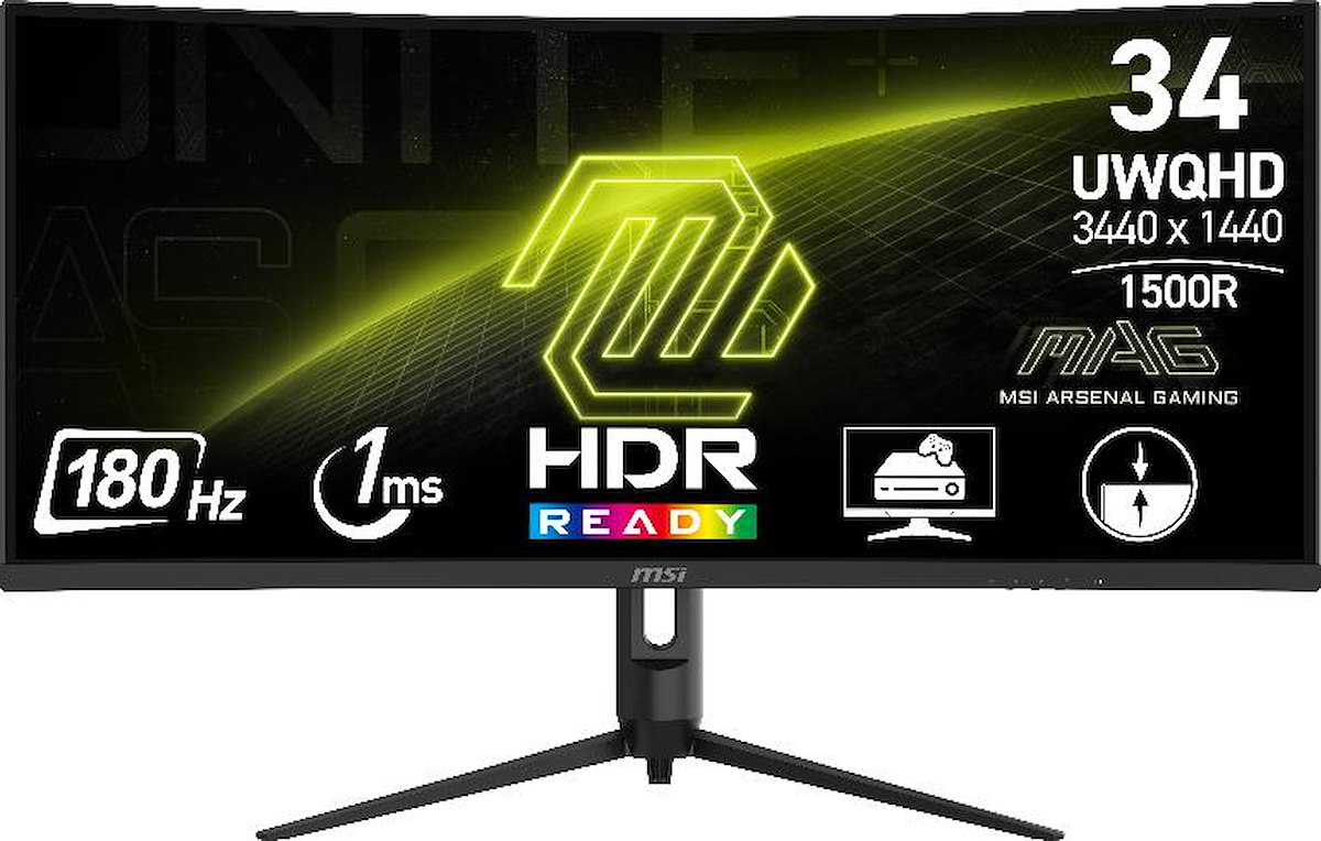 MSI MAG342CQRE2 Monitor Gaming Curvo 34 Pollici UWQHD 21:9 1180Hz 1ms