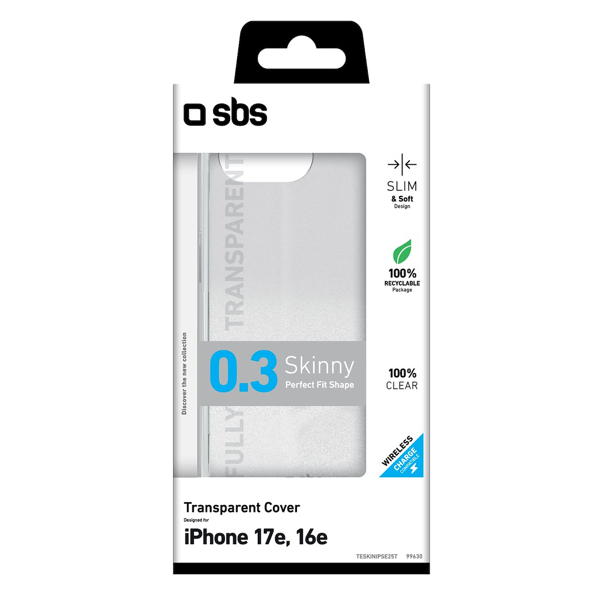 SBS TESKINIPSE25T Cover Skinny Trasparente per iPhone 16E - immagine 2
