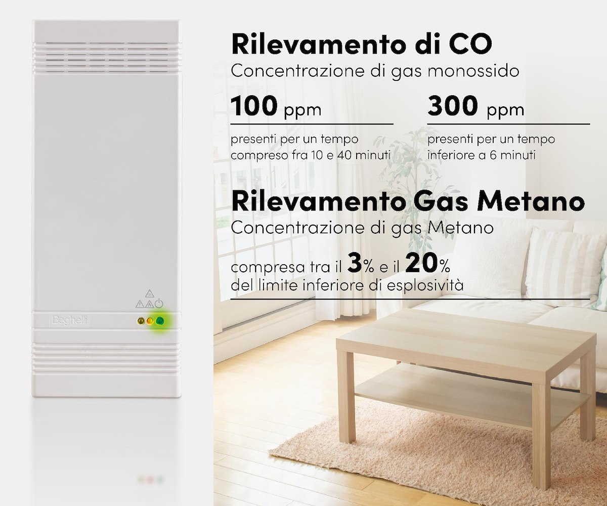 BEGHELLI 9145 Rilevatore Gas Metano + Monossido Carbonio SENTIGAS DUO DL145 - immagine 4