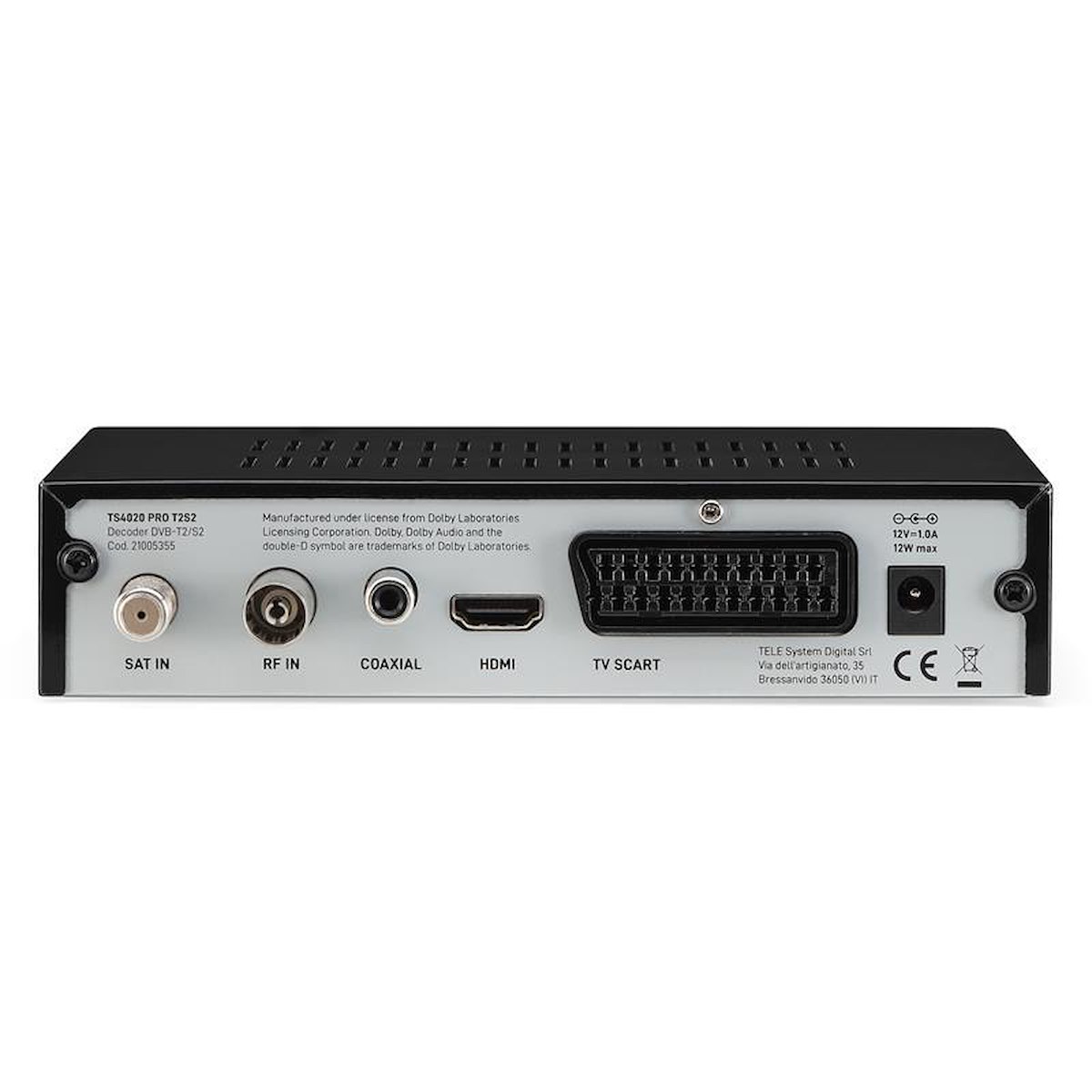 TELESYSTEM 21005355 Ricevitore DVB-S2/T2 TV SCART USB HDMI - immagine 2