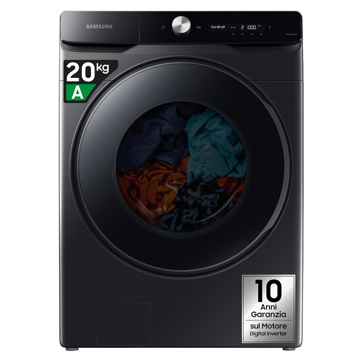SAMSUNG WF20DG8650BVU3 Lavatrice 20kg 1000giri Classe A Inverter WiFi Nero