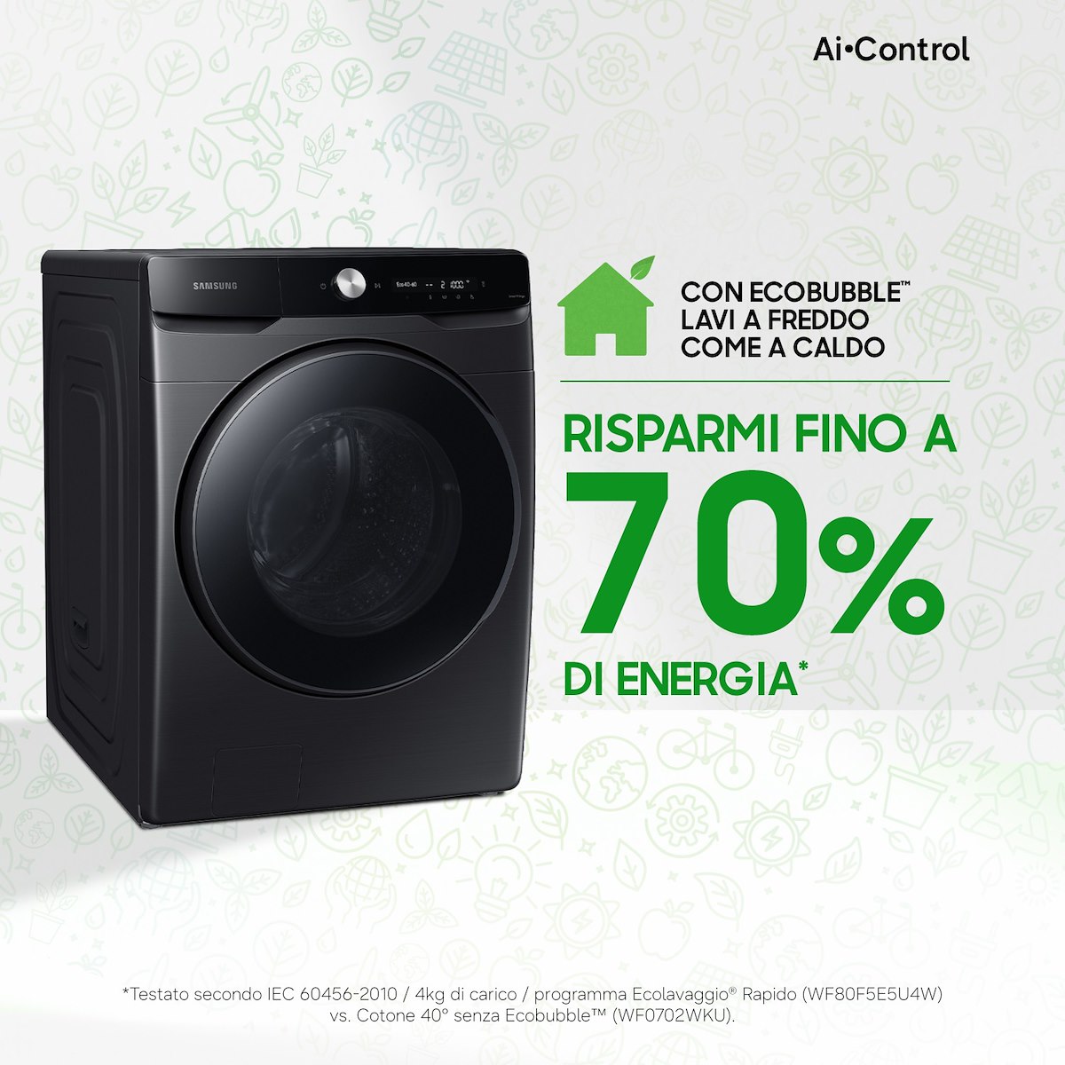 SAMSUNG WF20DG8650BVU3 Lavatrice 20kg 1000giri Classe A Inverter WiFi Nero - immagine 4