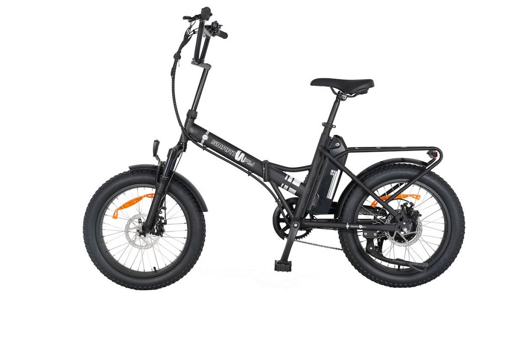SMARTWAY M5R5SCK Fat E-Bike Pieghevole 36V 7.8Ah 20" 35km Portapacchi Nero