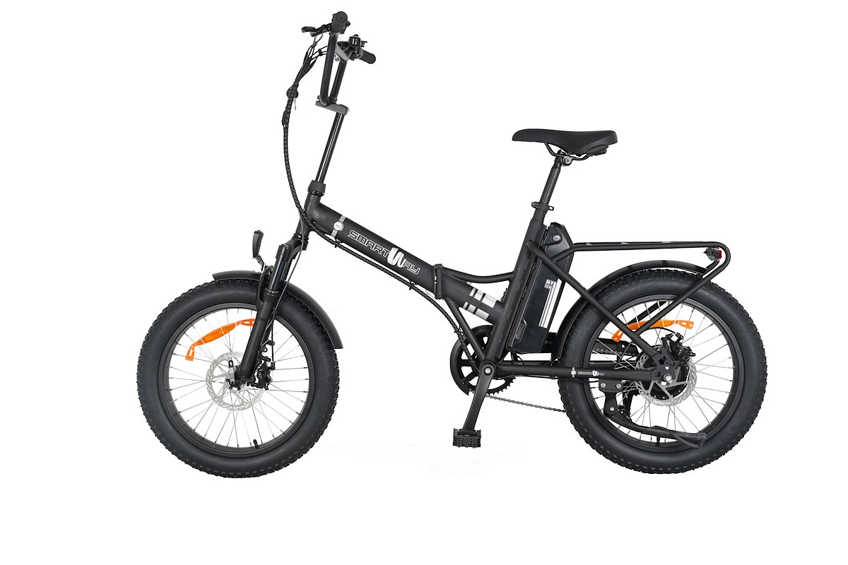 SMARTWAY M5R5SCK Fat E-Bike Pieghevole 36V 7.8Ah 20" 35km Portapacchi Nero