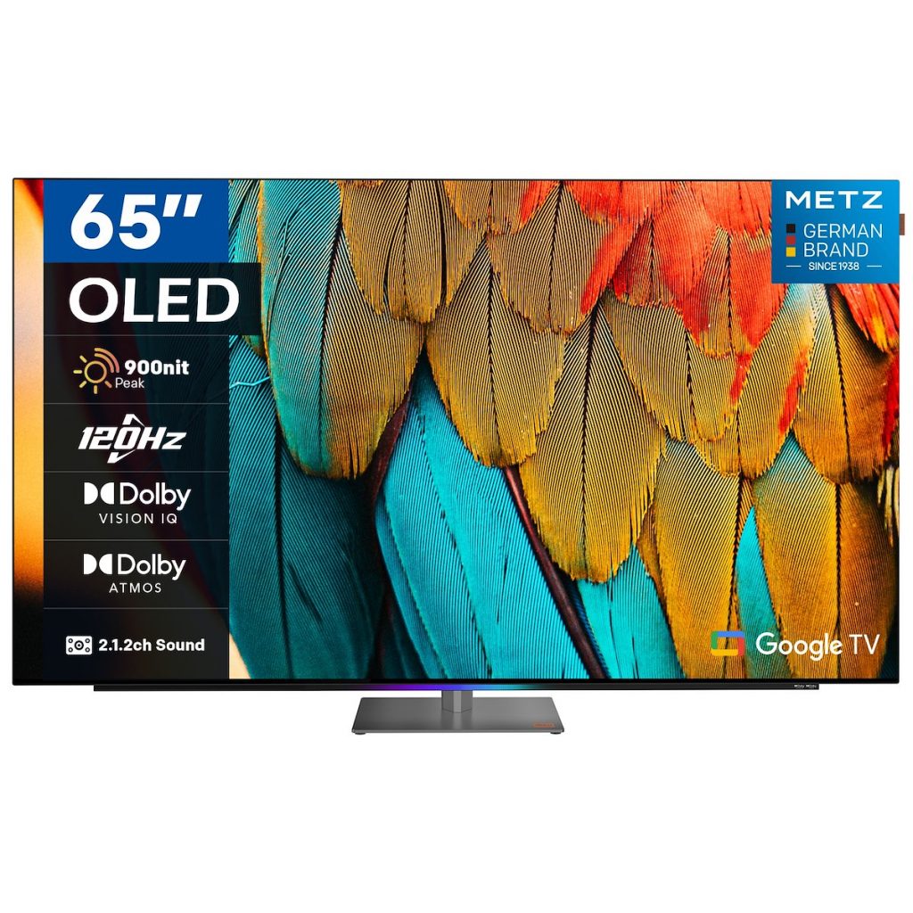 METZ 65MOD9500Y TV OLED 65" 4K UHD DVBT2-S2 Google TV, stand centrale