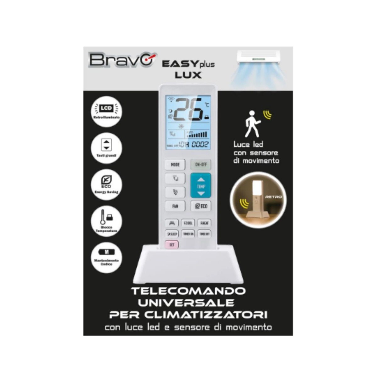 BRAVO 92102156 Telecomando Ricambio Condizionatore Easy Plus Lux