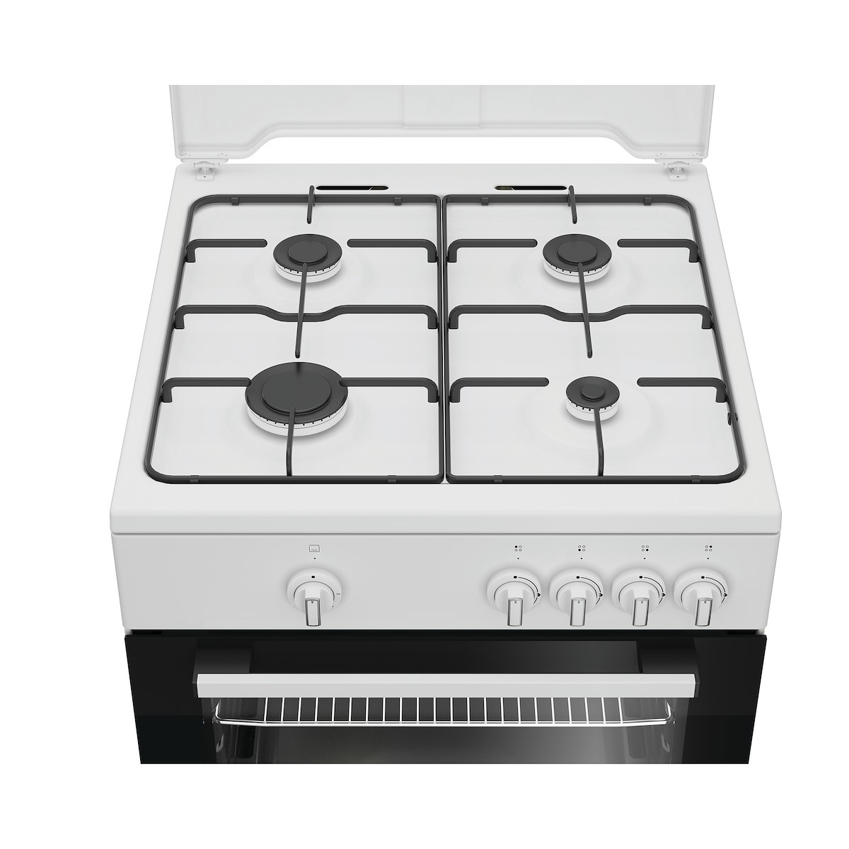 INDESIT I6GGKMW Cucina 60cm, 4 fuochi gas, forno gas, valvola sicurezza, bianco - immagine 5