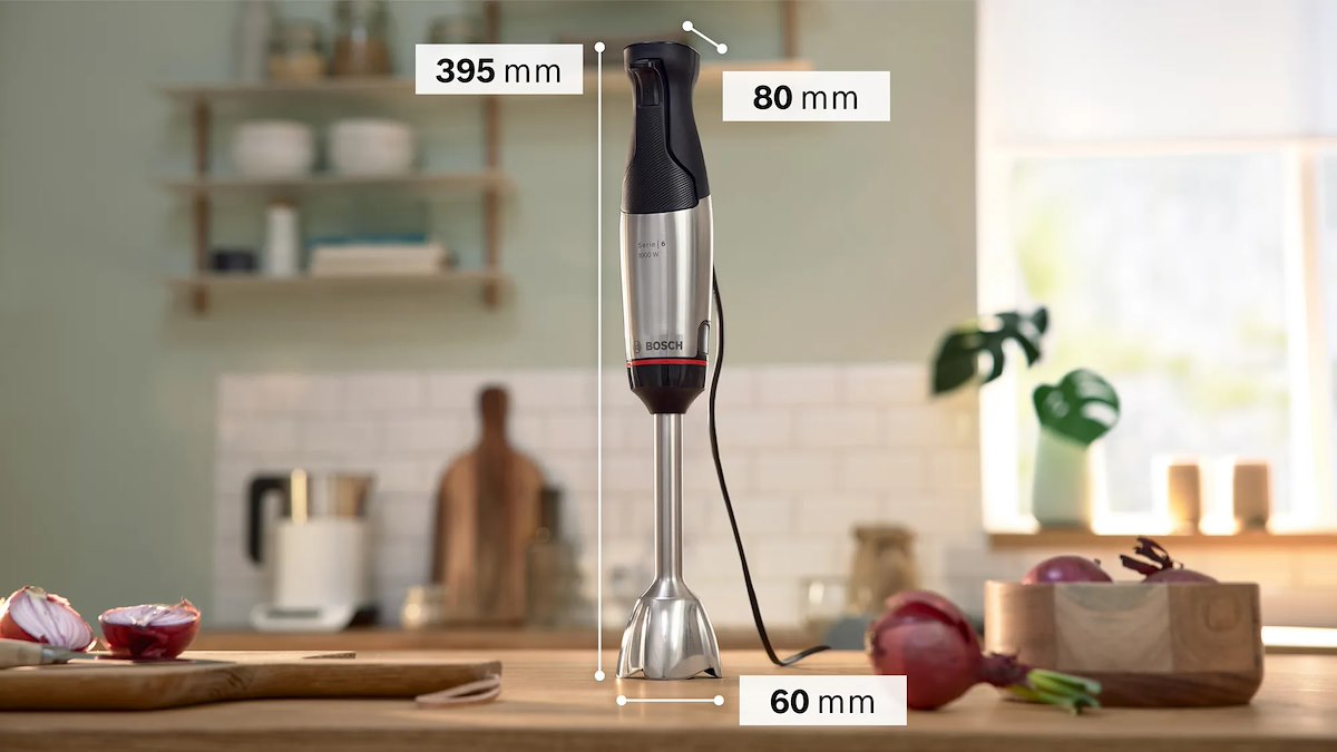 BOSCH MSM6M621 Frullatore Immersione 1000W Quattro Lame Pro Con Minitritatutto Inox - immagine 2