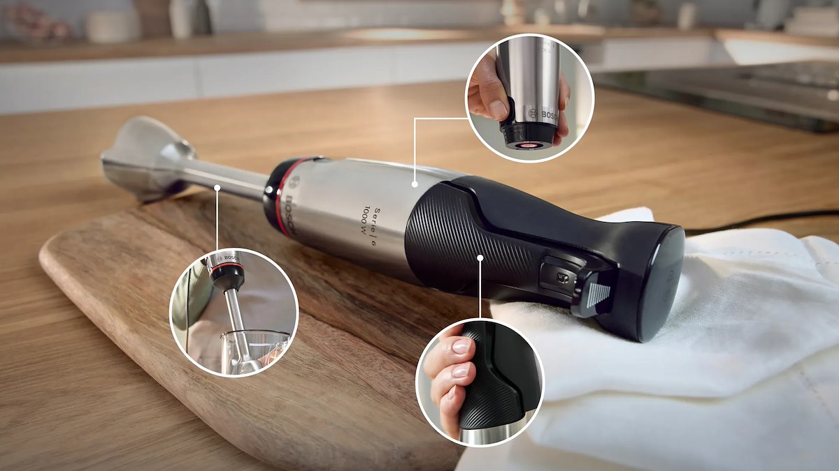 BOSCH MSM6M621 Frullatore Immersione 1000W Quattro Lame Pro Con Minitritatutto Inox - immagine 4