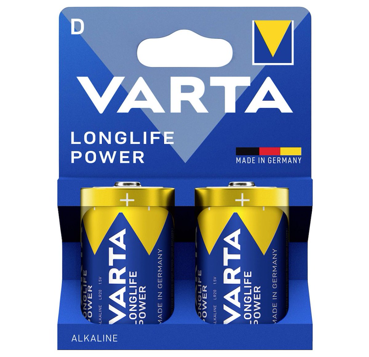 VARTA 4920121422 Pila Alcalina Longlife Power D, Blister 2 pz