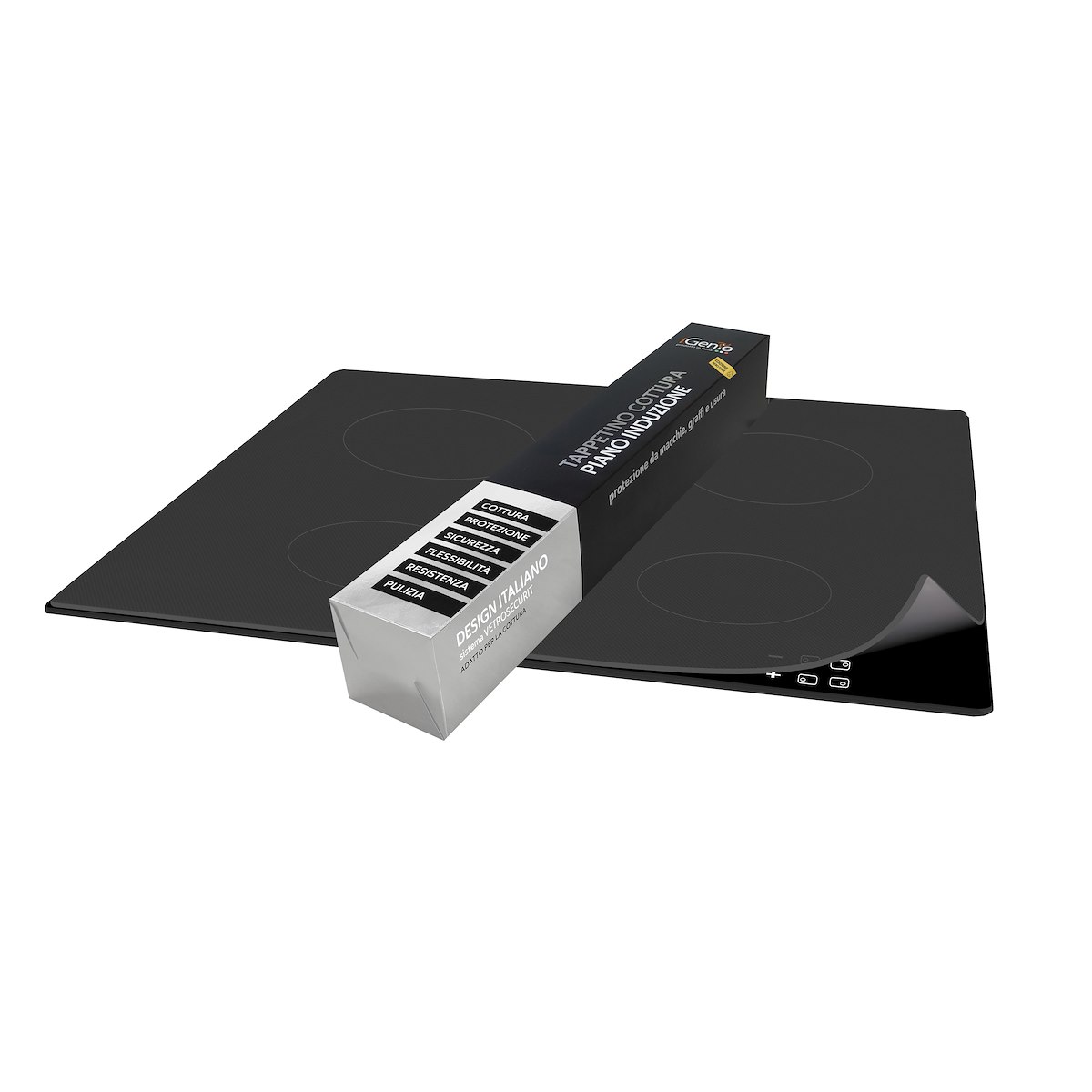 I-Genio 267 Tappetino Protezione Piani Cottura Induzione 60x52 Cm Nero Fume