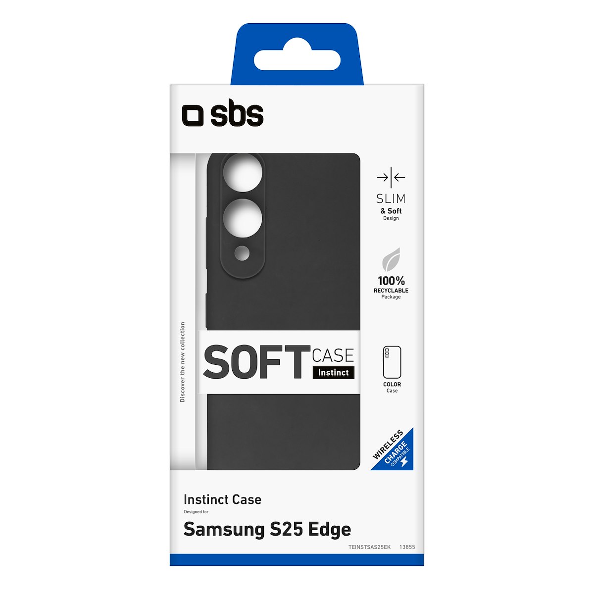 SBS TEINSTSAS25EK Cover Instinct per Samsung Galaxy S25 Edge, nero - immagine 2