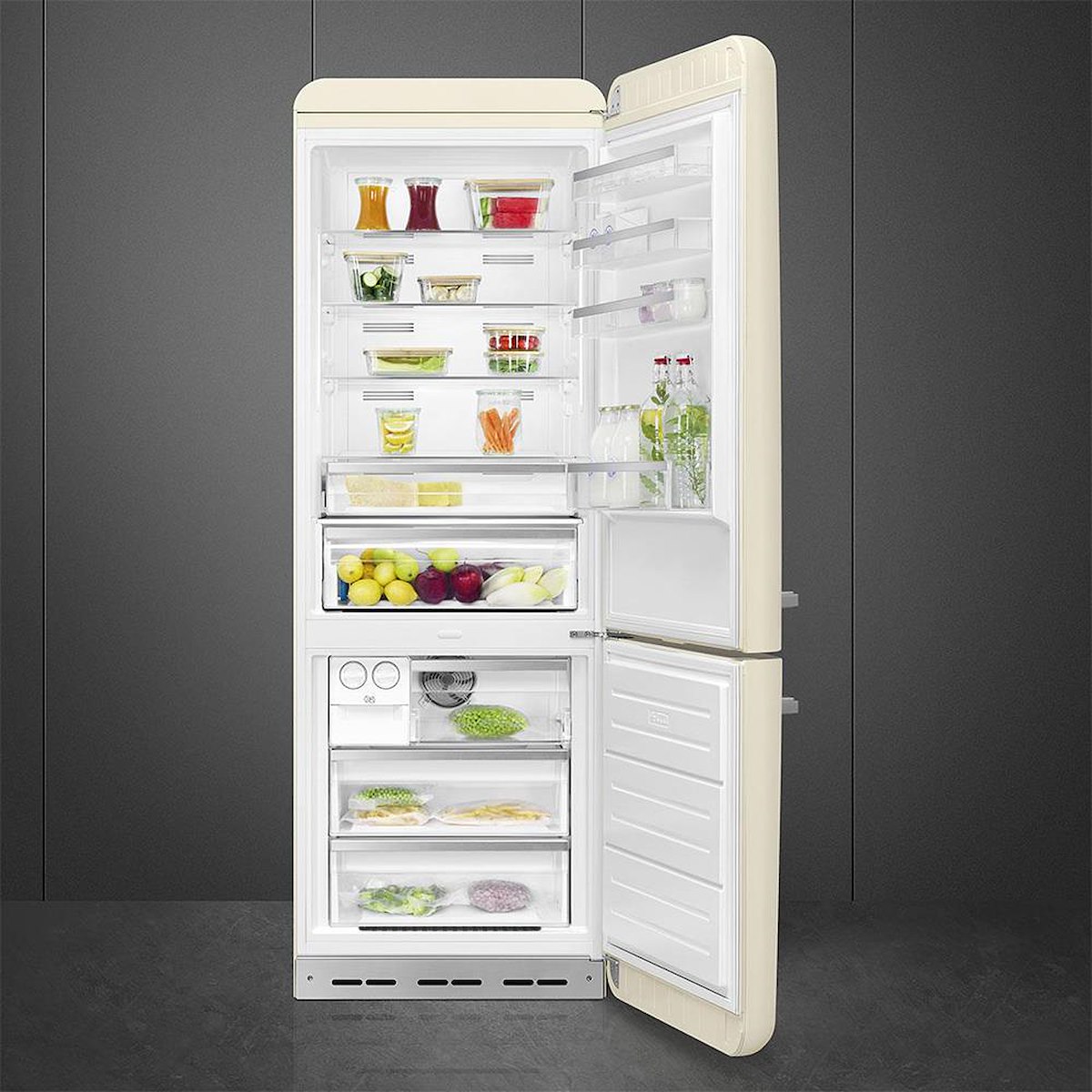 SMEG FAB38RCR6 Combinato No-Frost 481L Cerniera DX Panna - immagine 2
