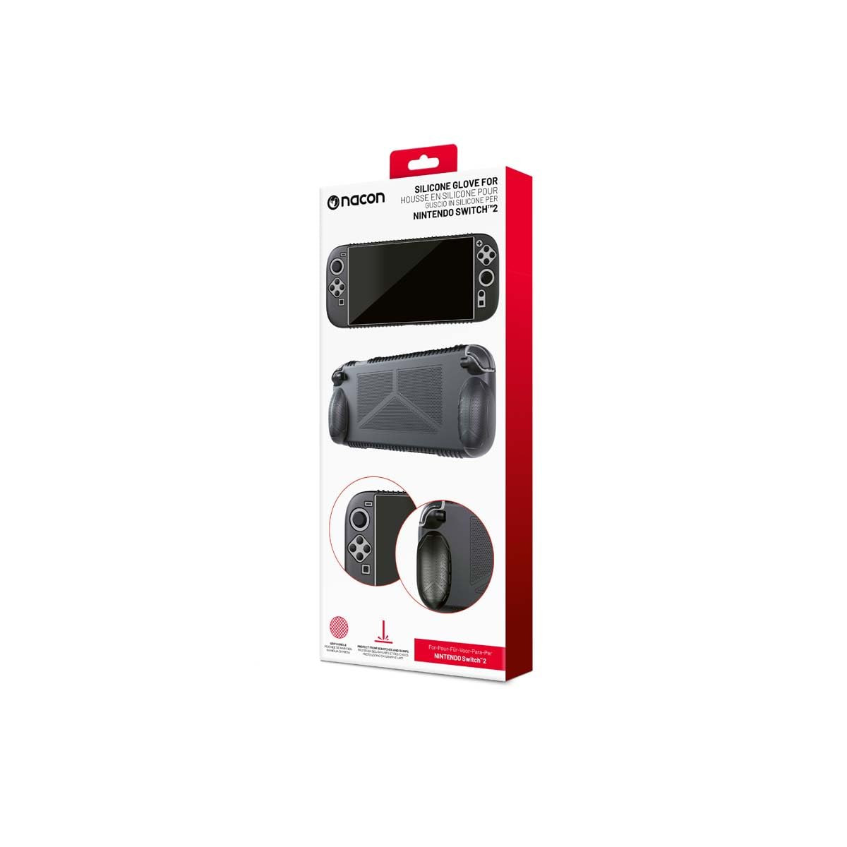 Nacon SWITCHNEWGLOVEBLACK Guscio Silicone Per Nintendo Switch 2 Nero