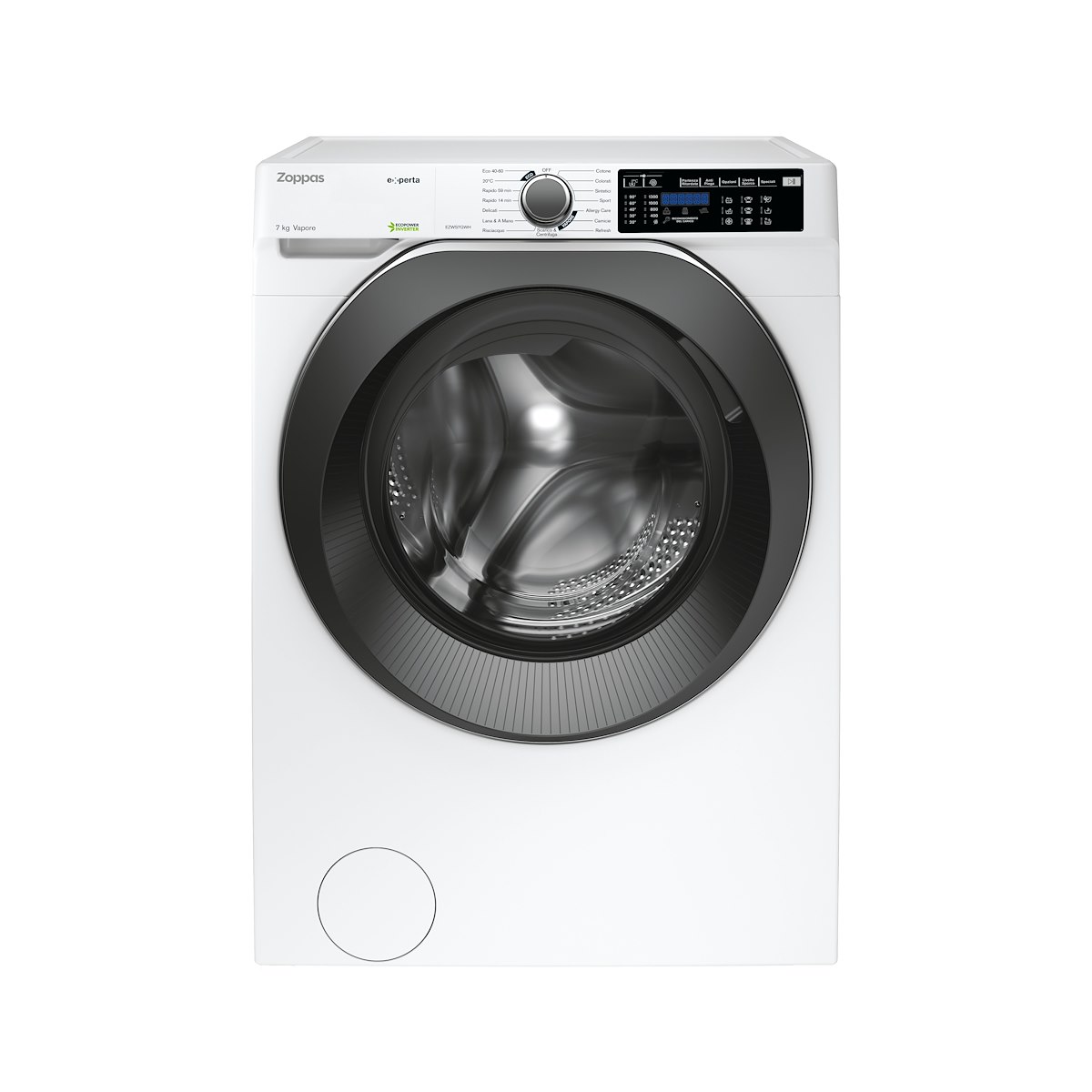 ZOPPAS EZWS7GWH Lavatrice Slim 7kg 1400giri Classe A-10% Inverter Vapore