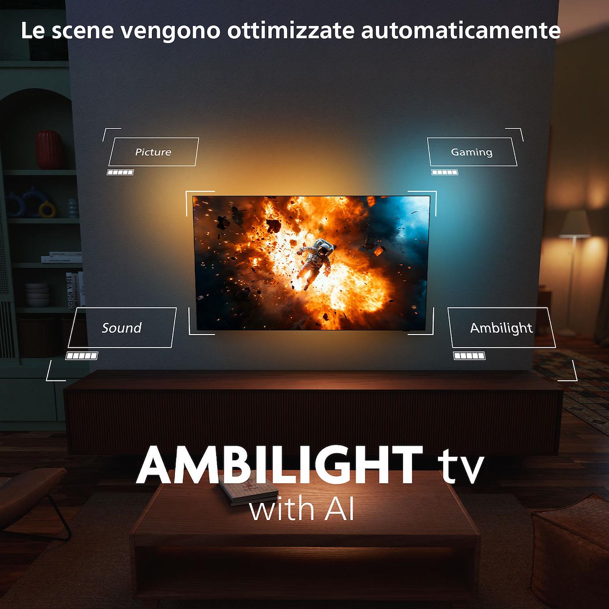 PHILIPS 55OLED820 TV OLED 55" 4K UHD Smart Google Ambilight DVBT2-S2 - immagine 5
