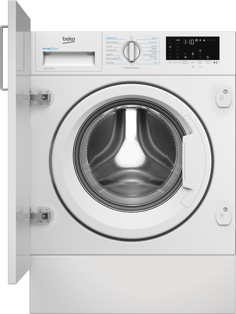 BEKO WIT8A4BW Lavatrice Incasso 8kg 1400giri A Inverter Vapore