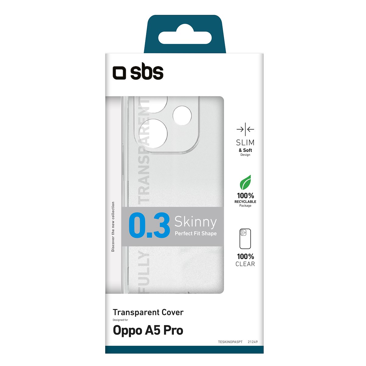 SBS TESKINOPA5PT Cover Skinny Trasparente per OPPO A5 Pro - immagine 3