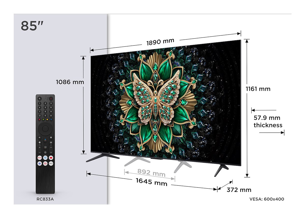 TCL 85C69K TV MiniLED 85" 4K 144Hz Smart Google TV DVB-T2/S2 - immagine 2