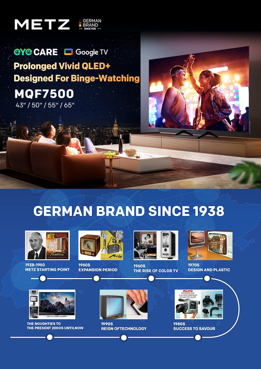 METZ 43MQF7500Z Smart TV QLED 43 Pollici UHD 4K Google TV DVB T2 S2 - immagine 2