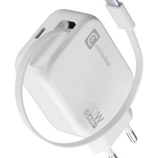 CELLULAR LINE ACHROLLUSBCGAN30WW Caricabatterie Rete USB-C 30W GAN Roller WH