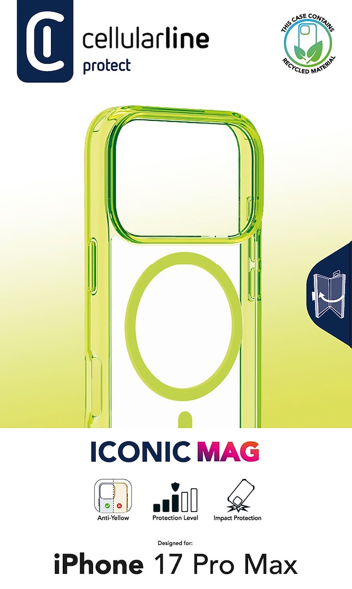 CELLULAR LINE ICONICMAGIPH17PRML Custodia iPhone 17 Pro Max Lime - immagine 2