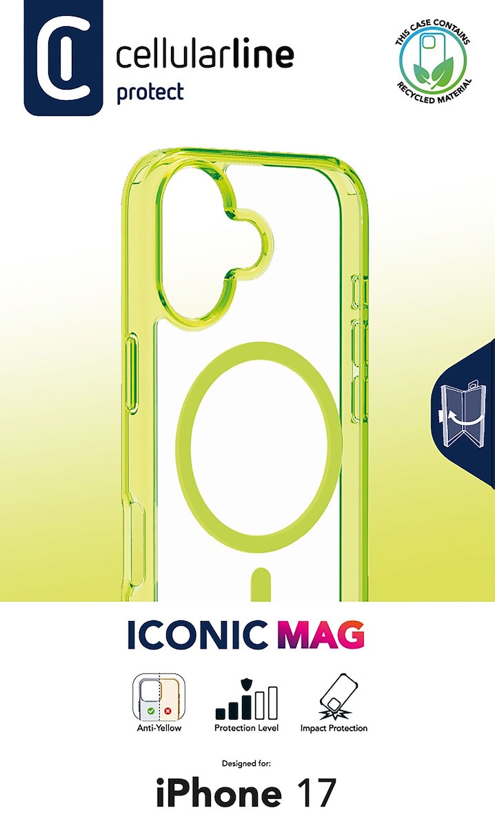CELLULAR LINE ICONICMAGIPH17L Custodia Iconic Mag iPhone 17 Lime - immagine 2