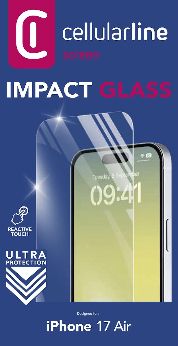 CELLULAR LINE TEMPGLASSIPH17MAX Pellicola Vetro Temperato Antiurto iPhone 17 Air - immagine 2