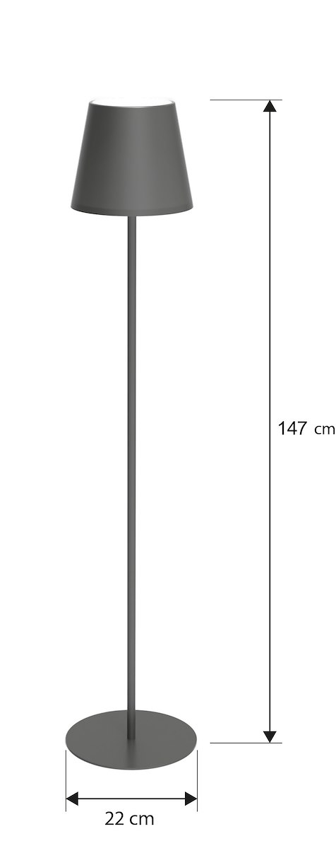 Majestic Agata XL GY Grigio Lampada da Tavolo Ricaricabile 3 Altezze - immagine 3